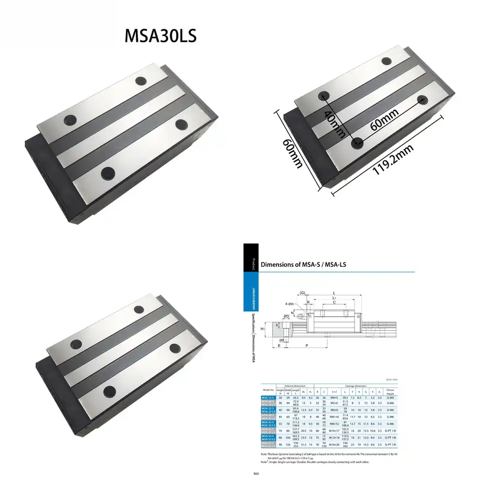 Cnc Router - Bloc coulissant de rail de guidage