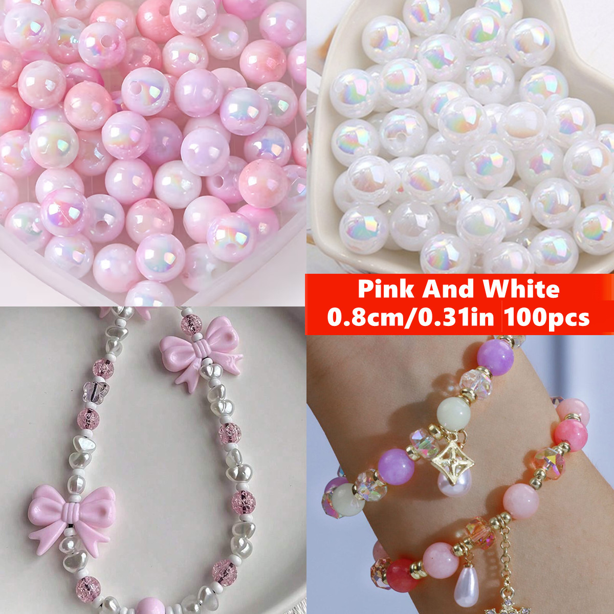 Perles acryliques roses de 8mm - Coupling 8Mm avis et prix
