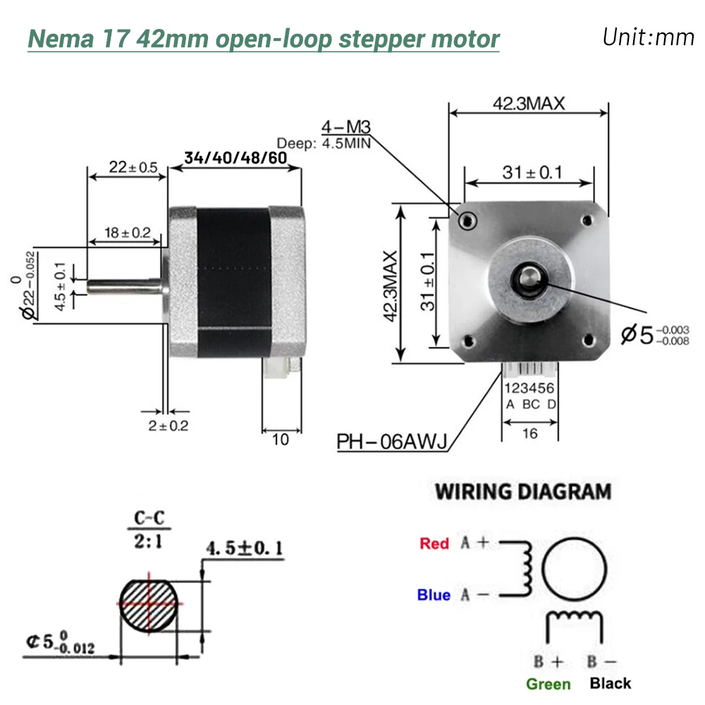 Moteur pas à pas Nema17 42 à 4 - Nema 17 Stepper avis et prix